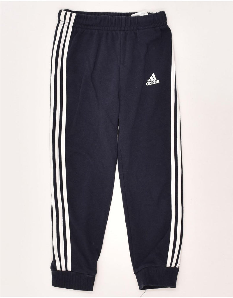 ADIDAS Boys Tracksuit Trousers Joggers 3-4 Years Navy Blue Cotton | Vintage Adidas | Thrift | Second-Hand Adidas | Used Clothing | Messina Hembry 