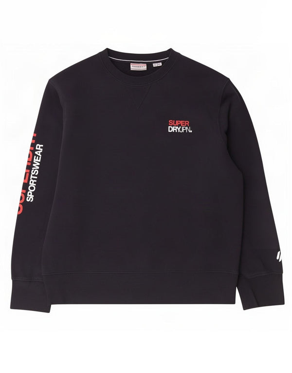 Superdry Mens Graphic Sweatshirt Jumper 2XL Black Cotton