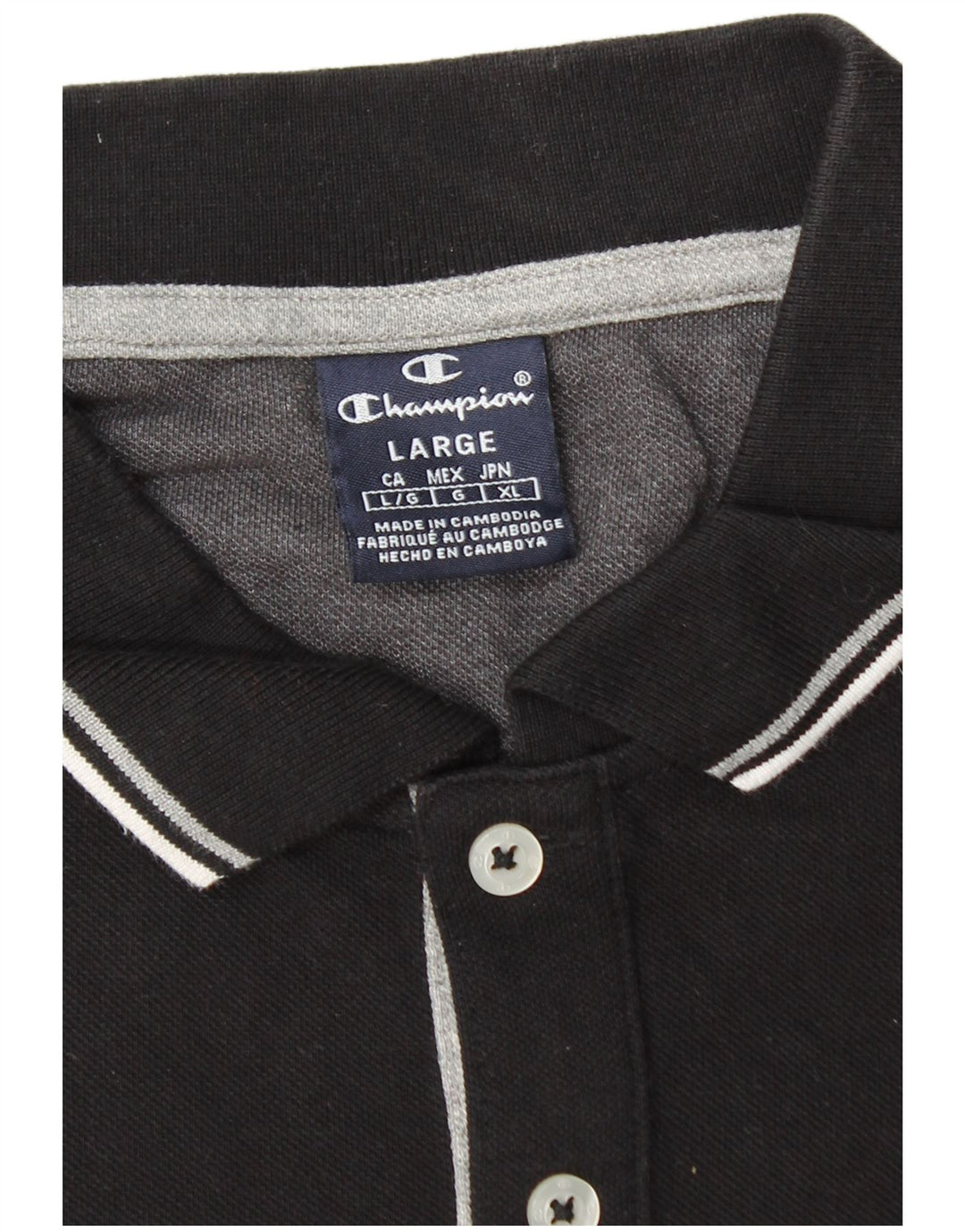 Champion Mens Polo Shirt Large Black