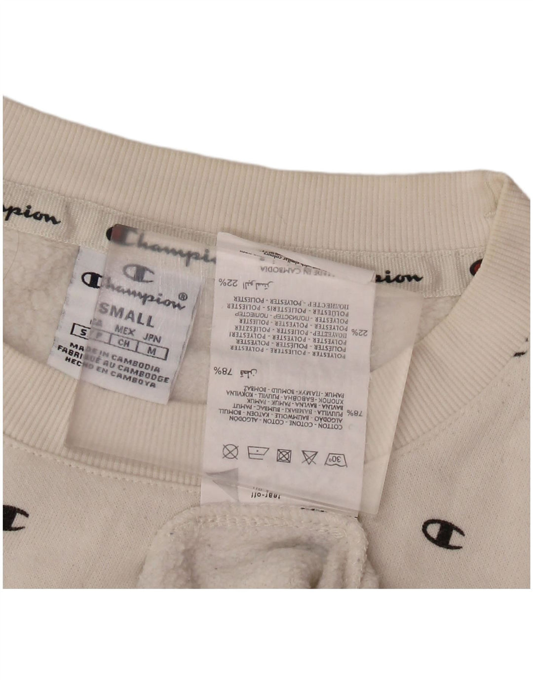 CHAMPION Womens Oversized Graphic Sweatshirt Jumper UK 10 Small White