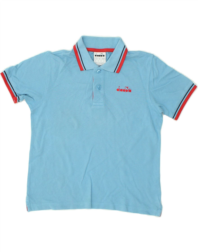 DIADORA Boys Polo Shirt 12-13 Years Large Blue Cotton | Vintage Diadora | Thrift | Second-Hand Diadora | Used Clothing | Messina Hembry 