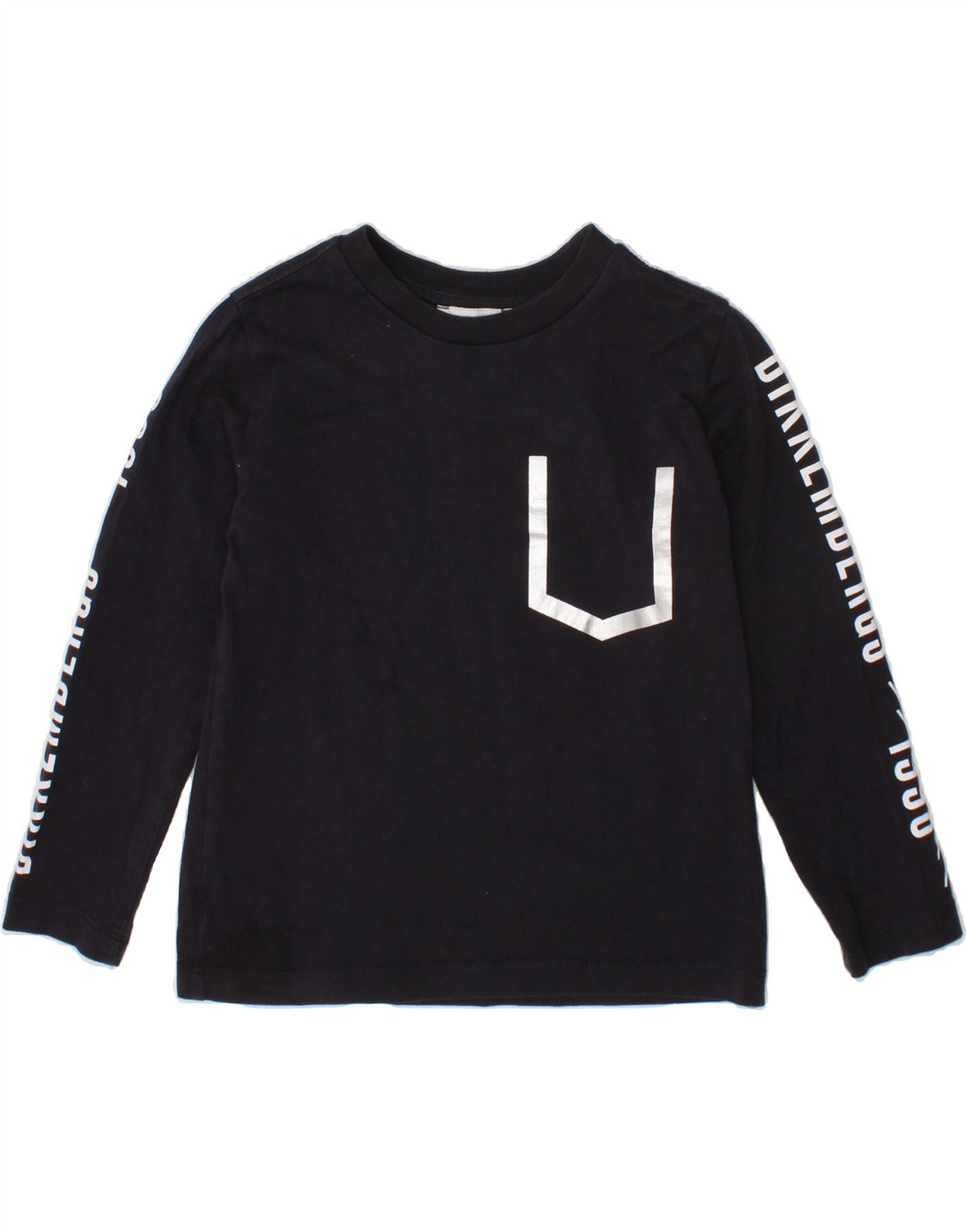 BIKKEMBERGS Boys Graphic Top Long Sleeve 3-4 Years Navy Blue Cotton Vintage Bikkembergs and Second-Hand Bikkembergs from Messina Hembry 