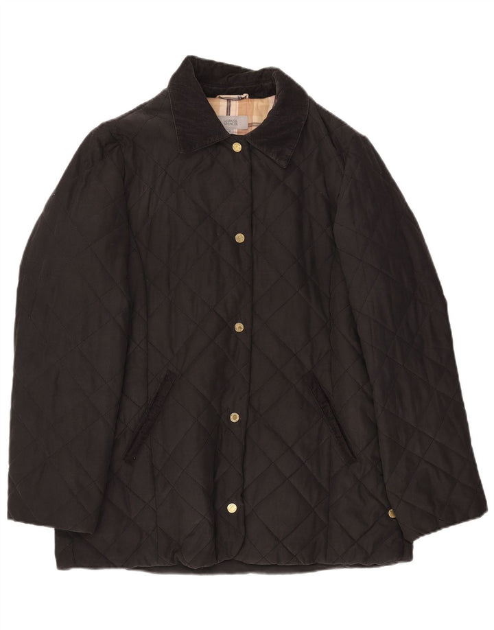 Marks & Spencer Womens Quilted Jacket UK 14 Large Black Polyester