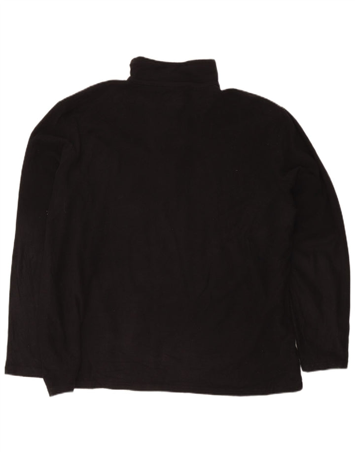 Mountain Warehouse Mens Zip Neck Fleece Jumper 2XL Black Polyester