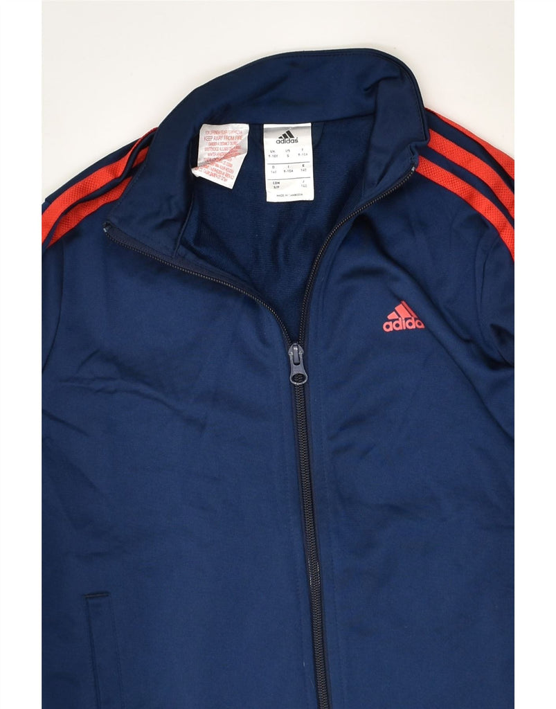 ADIDAS Boys Tracksuit Top Jacket 9-10 Years Navy Blue Polyester | Vintage Adidas | Thrift | Second-Hand Adidas | Used Clothing | Messina Hembry 