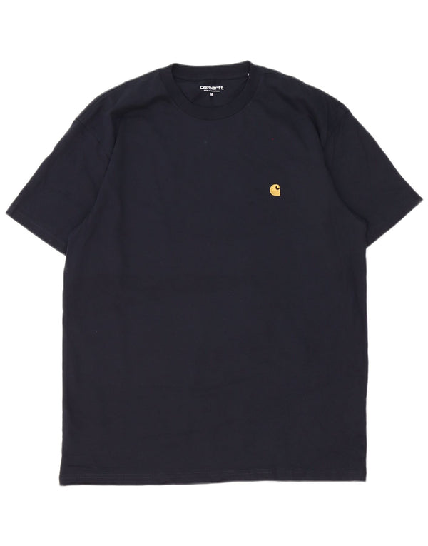 Carhartt Mens T-Shirt Top Medium Navy Blue Cotton