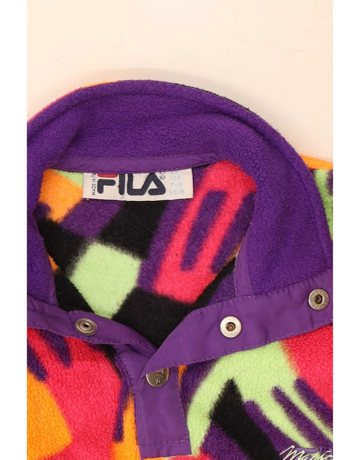 Fila Girls Abstract Pattern Fleece Jumper 7-8 Years Multicoloured