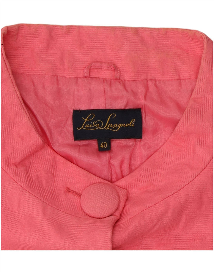 LUISA SPAGNOLI Womens 3/4 Sleeve 5 Button Blazer Jacket IT 40 Small Pink