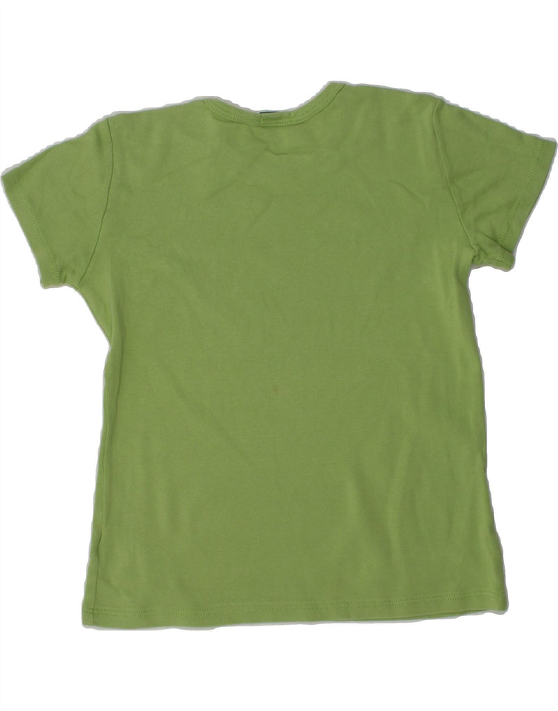 BENETTON Girls Graphic T-Shirt Top 5-6 Years Small  Green Cotton | Vintage Benetton | Thrift | Second-Hand Benetton | Used Clothing | Messina Hembry 