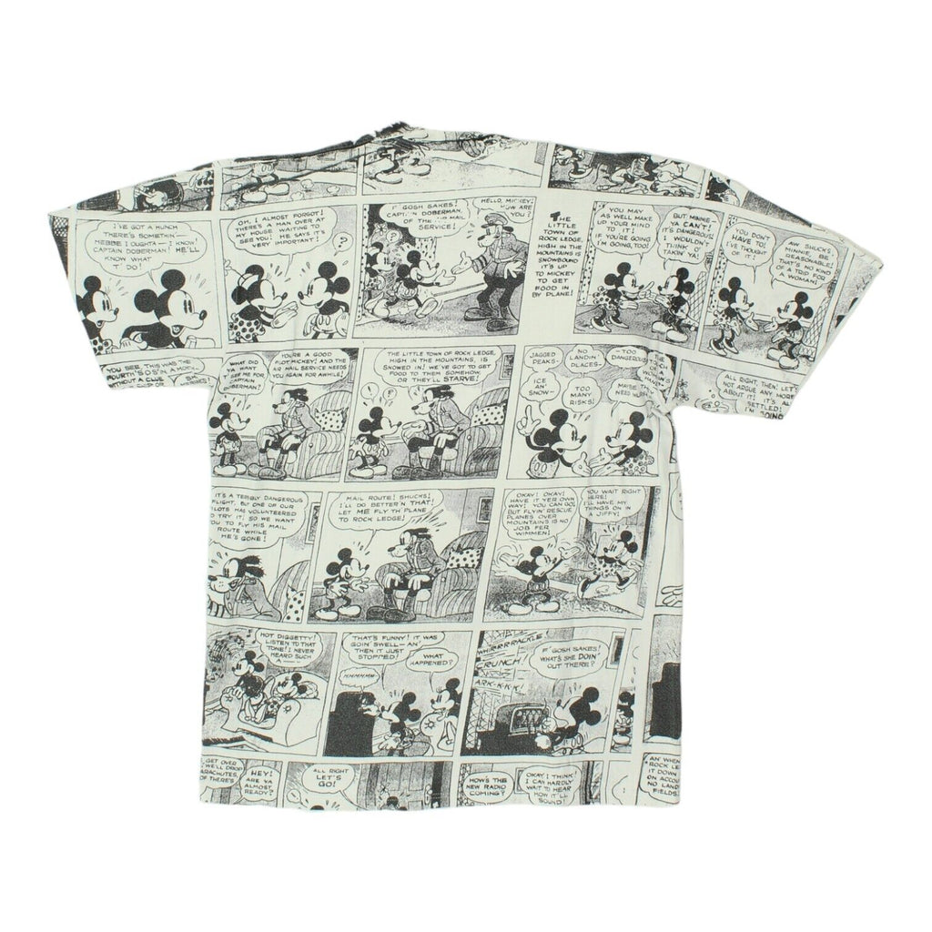 Mickey Mouse Comic Strip All Over Print Mens White Tshirt | Vintage 90s VTG | Vintage Messina Hembry | Thrift | Second-Hand Messina Hembry | Used Clothing | Messina Hembry 