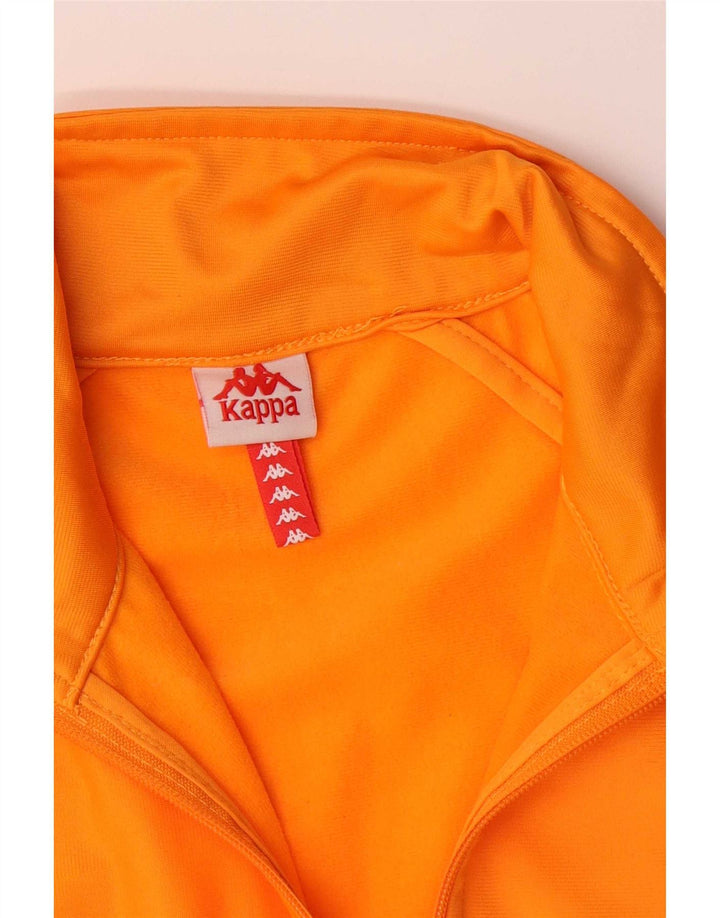Kappa Womens Graphic Tracksuit Top Jacket UK 10 Small Orange Colourblock