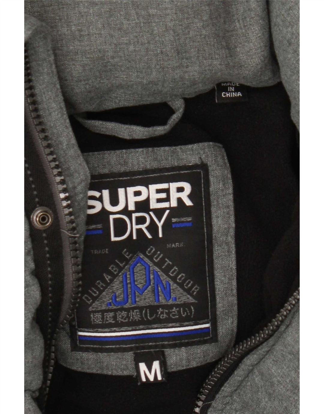 Superdry Mens Hooded Padded Jacket UIK 38 Medium Grey Polyester
