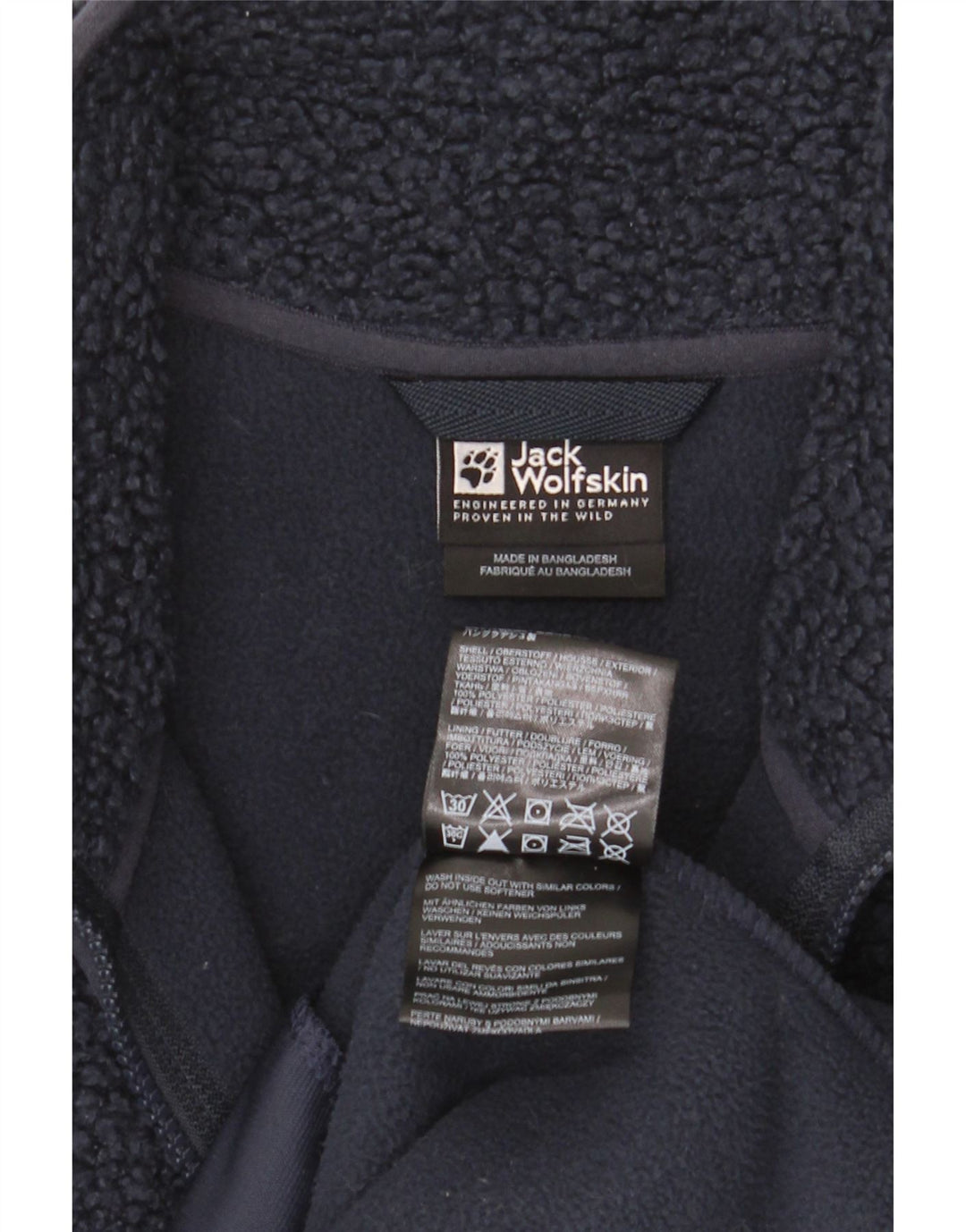 Jack Wolfskin Womens Fleece Jacket UK 18 XL Navy Blue Polyester