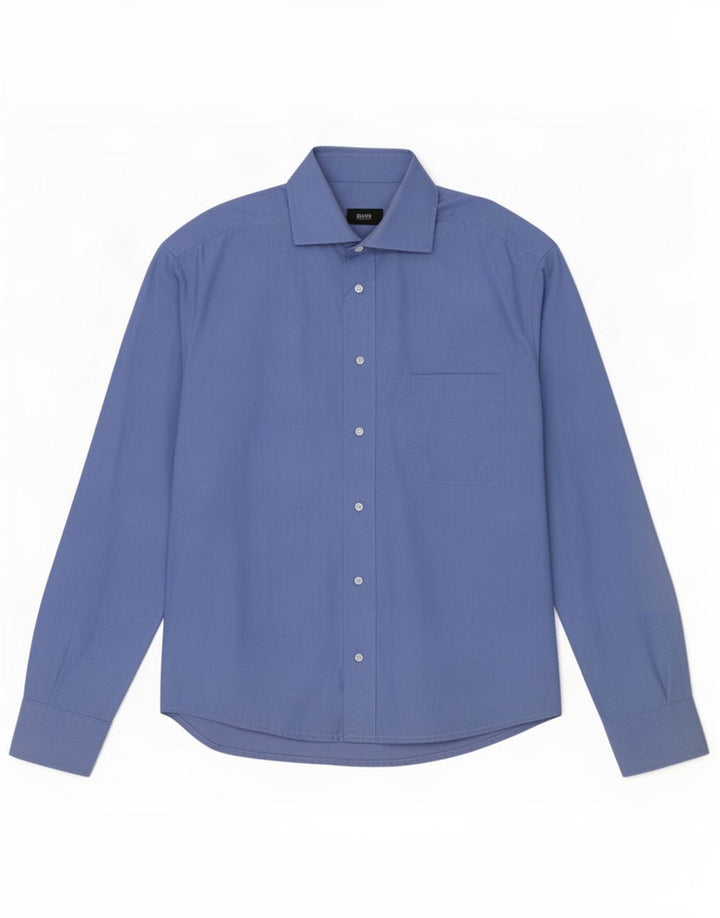 Hugo Boss Mens Shirt Size 41 16 Large Blue