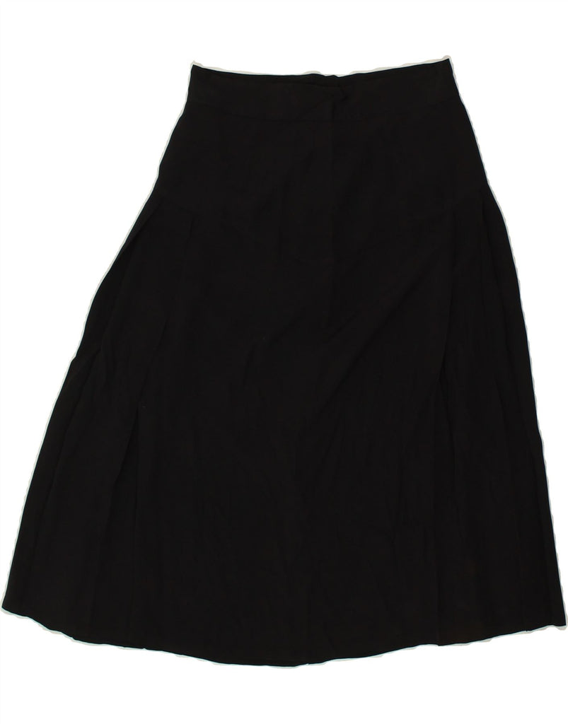 VINTAGE Womens A-Line Skirt IT 42 Medium W26  Black Acetate Vintage Vintage and Second-Hand Vintage from Messina Hembry 