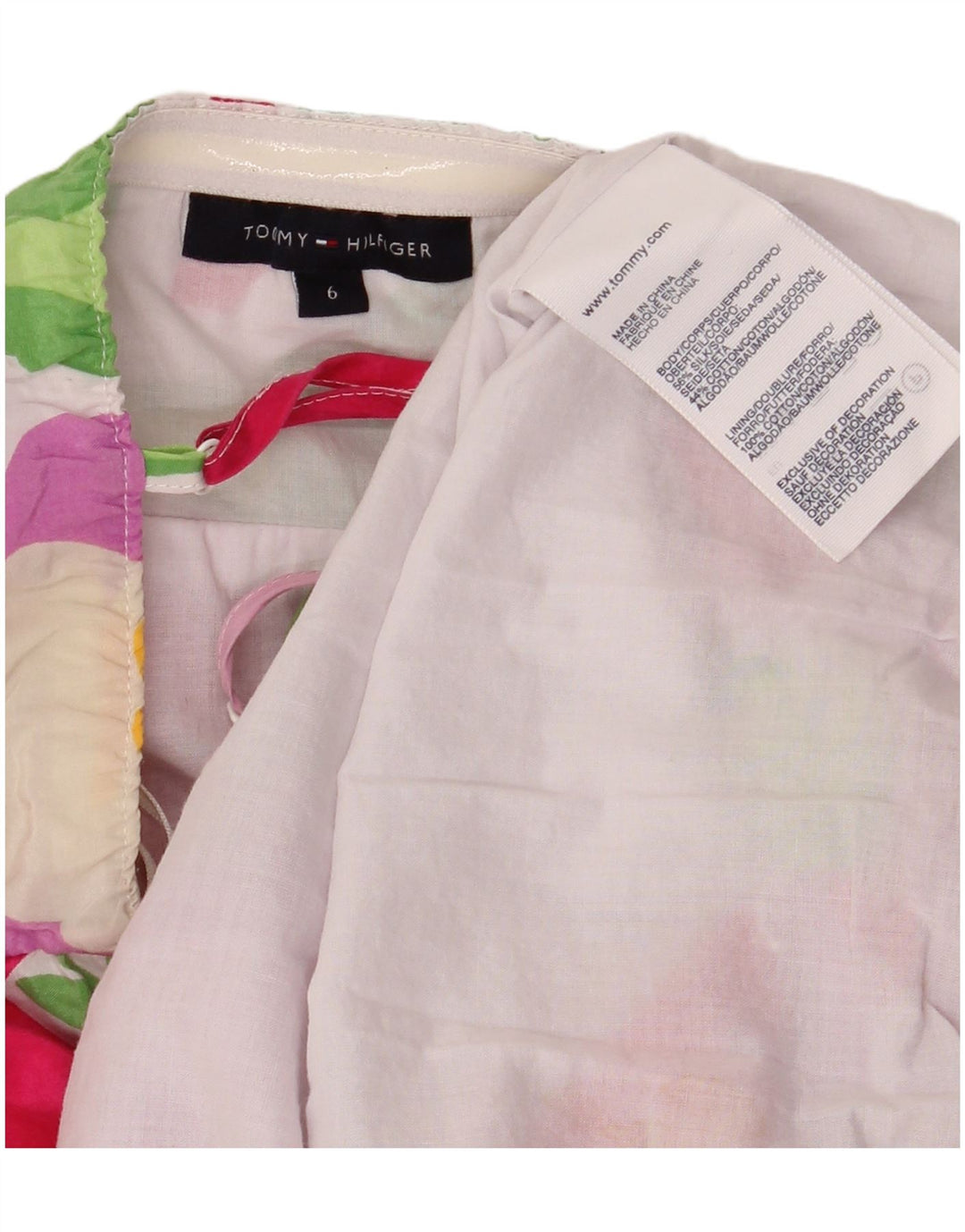 TOMMY HILFIGER Womens Sundress US 6 Medium Pink Floral Silk