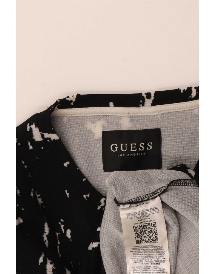Guess Mens Abstract Pattern Sweatshirt Jumper Small Black Cotton