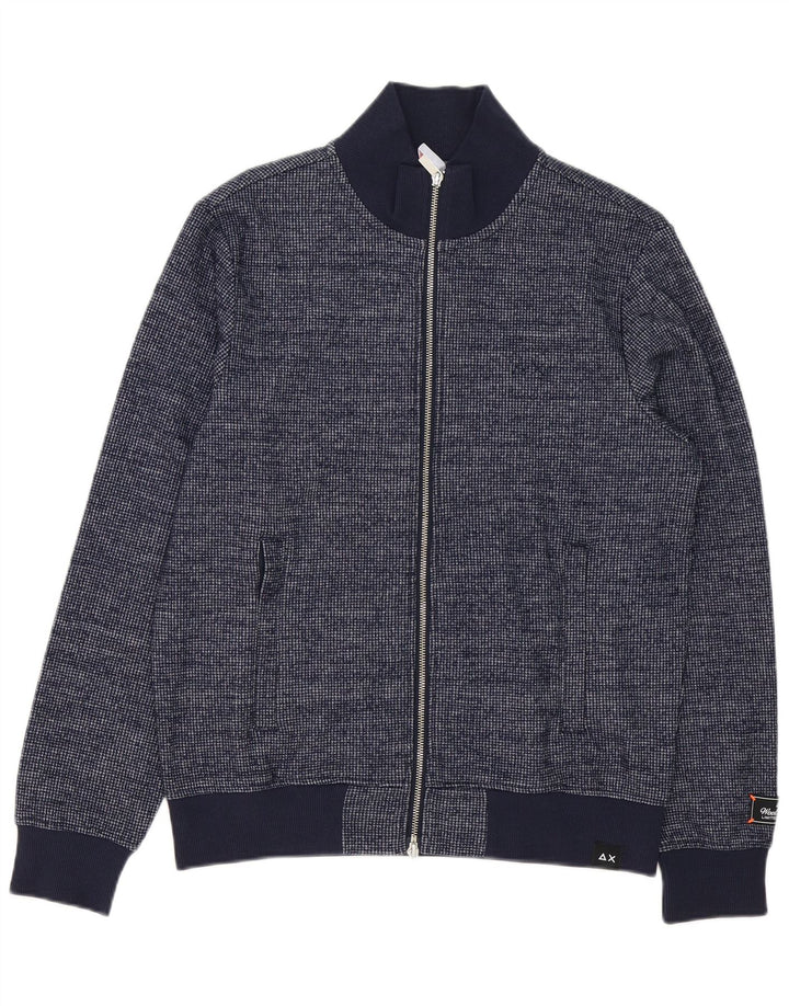 Sun68 Mens Cardigan Sweater Medium Navy Blue Polyester