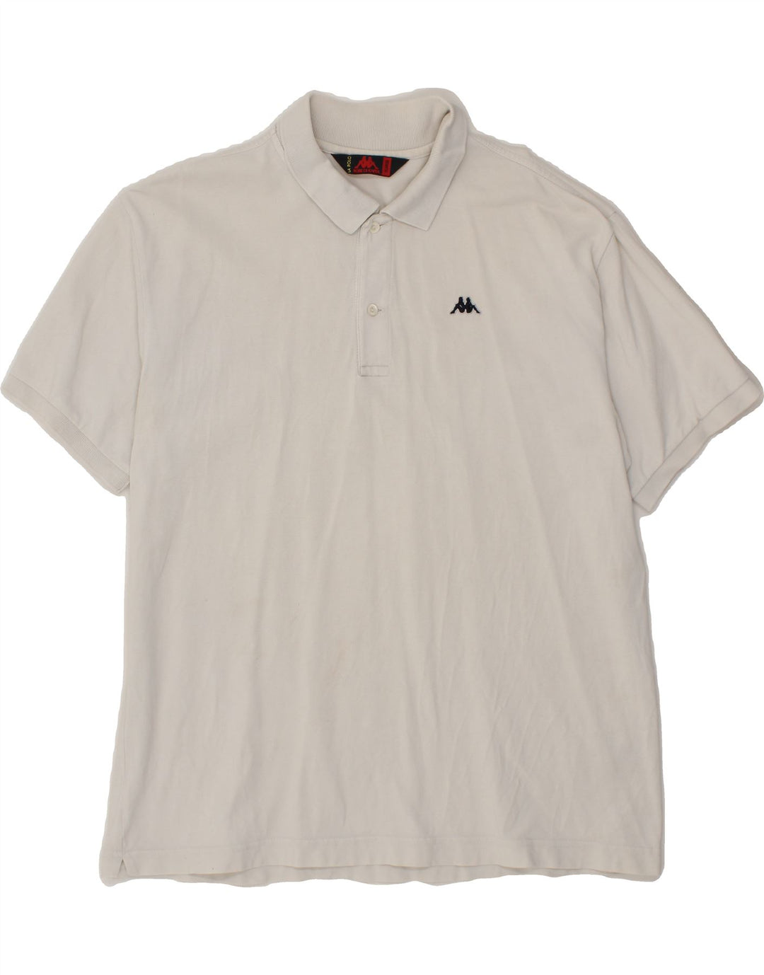 KAPPA Mens Polo Shirt XL White Cotton Vintage Kappa and Second-Hand Kappa from Messina Hembry 