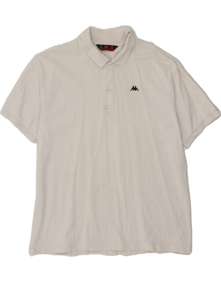 KAPPA Mens Polo Shirt XL White Cotton Vintage Kappa and Second-Hand Kappa from Messina Hembry 