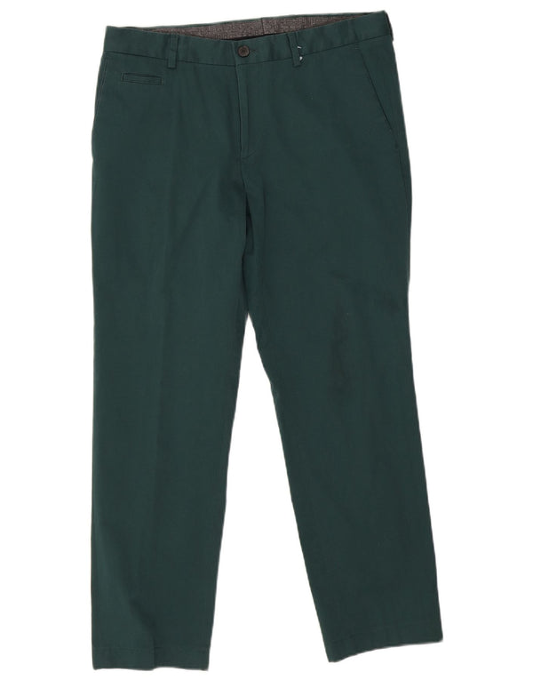 Hugo Boss Mens Straight Chino Trousers UK 46 Small W32 L26 Green Cotton
