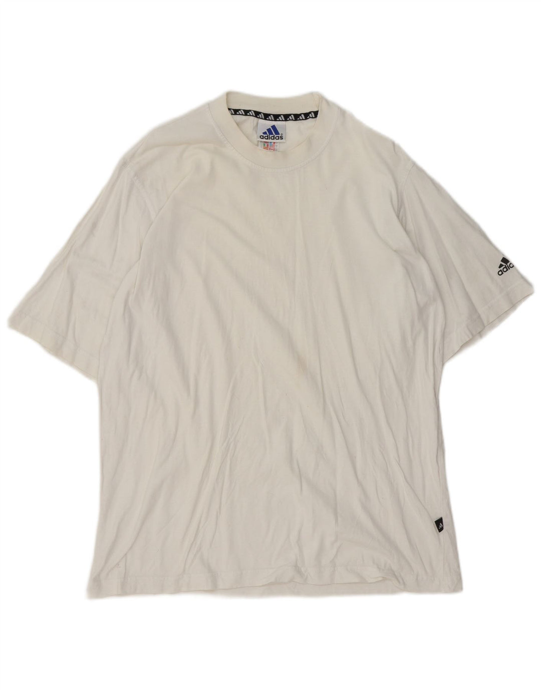 Adidas Mens T-Shirt Top UK 40/42 Medium White Cotton