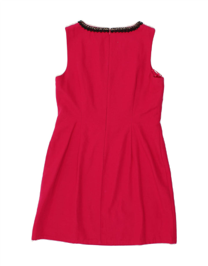 MONSOON Womens Sleeveless Sheath Dress UK 14 Medium Pink Cotton Vintage Monsoon and Second-Hand Monsoon from Messina Hembry 