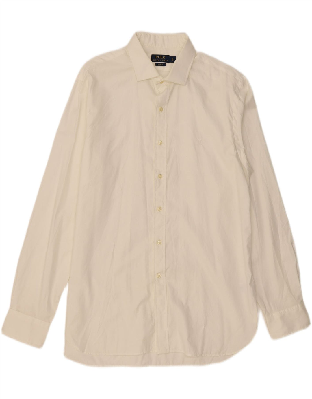 POLO RALPH LAUREN Mens Slim Fit Shirt Size 17 XL White Cotton Vintage Polo Ralph Lauren and Second-Hand Polo Ralph Lauren from Messina Hembry 