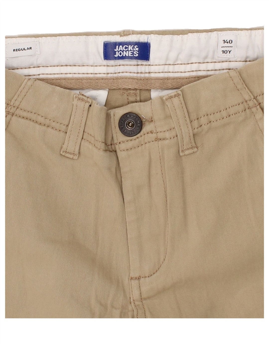 JACK & JONES Boys Regular Cargo Shorts 9-10 Years W24 Beige Cotton Vintage Jack & Jones and Second-Hand Jack & Jones from Messina Hembry 