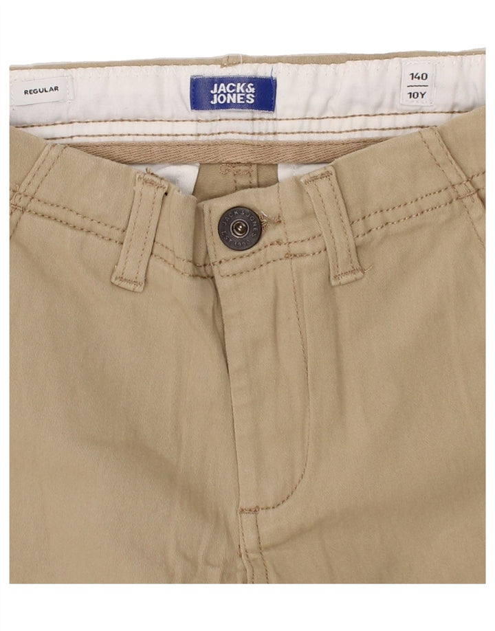 JACK & JONES Boys Regular Cargo Shorts 9-10 Years W24 Beige Cotton Vintage Jack & Jones and Second-Hand Jack & Jones from Messina Hembry 