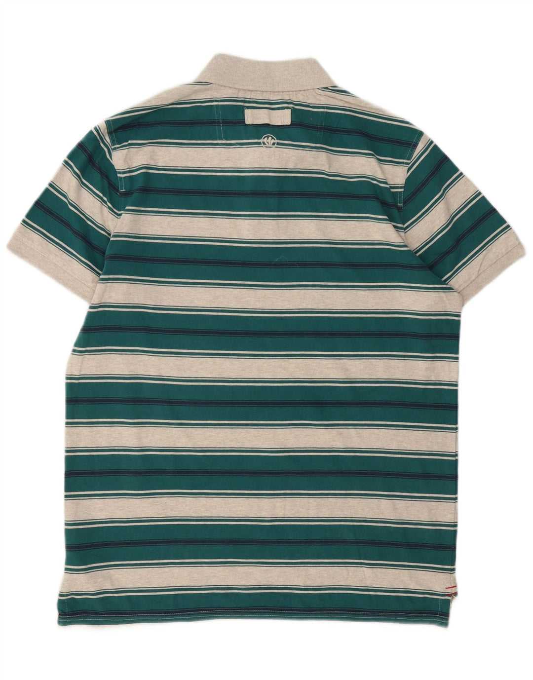 Fat Face Mens Polo Shirt Medium Green Striped Cotton
