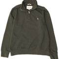 Jack Wills Mens Classic Fit Zip Neck Sweatshirt Jumper Medium Khaki Cotton