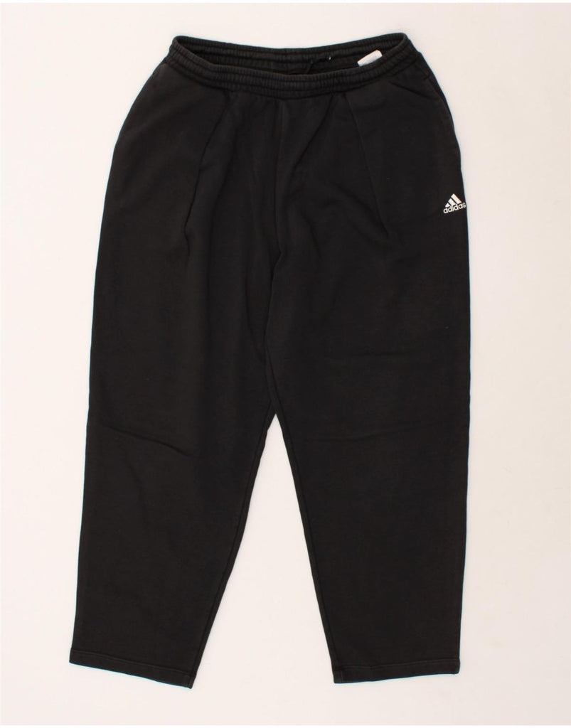 ADIDAS Womens Graphic Tracksuit Trousers UK 12 Medium  Black Cotton | Vintage Adidas | Thrift | Second-Hand Adidas | Used Clothing | Messina Hembry 