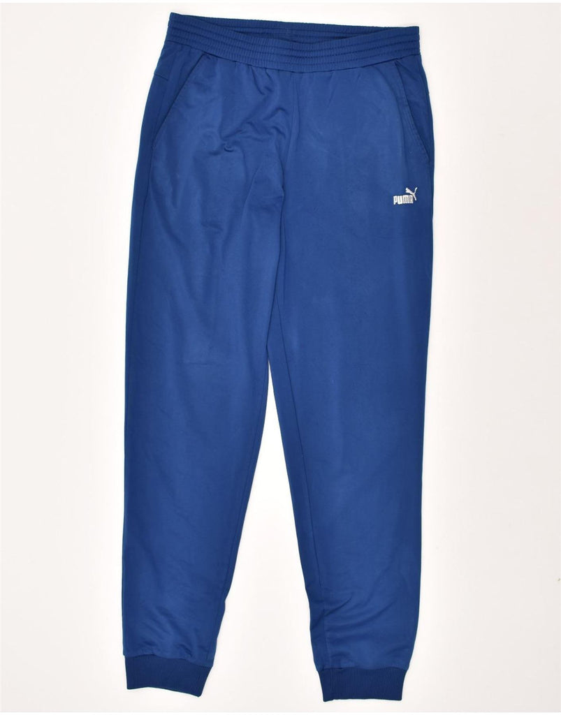 PUMA Mens Tracksuit Trousers Joggers Large Blue Polyester | Vintage Puma | Thrift | Second-Hand Puma | Used Clothing | Messina Hembry 