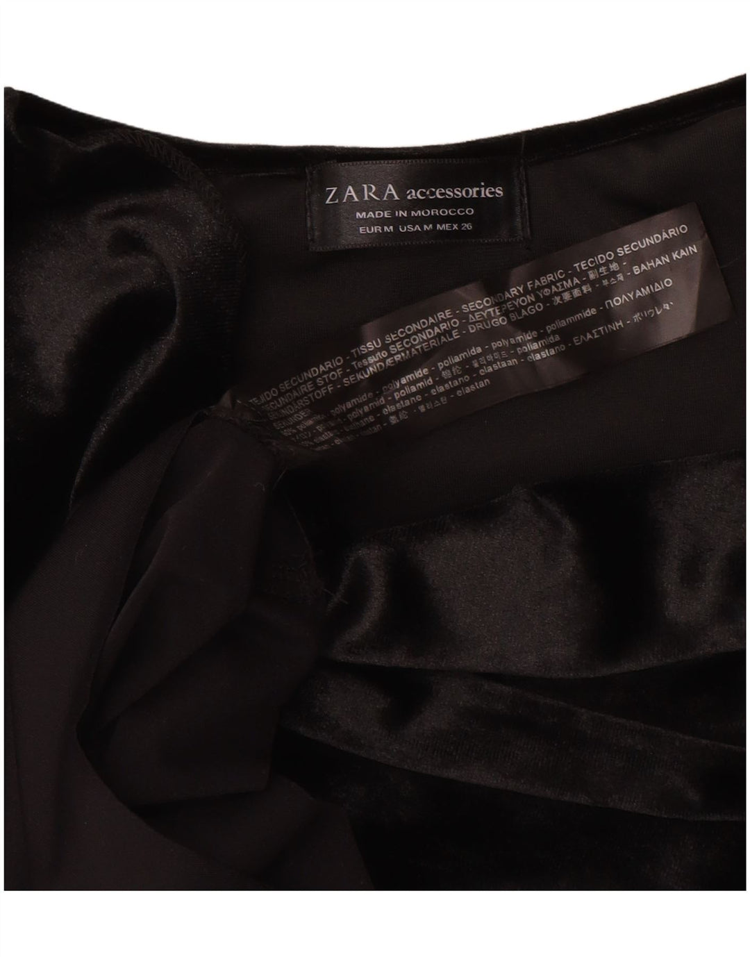 Zara Womens Velour Bodysuit UK 14 Medium Black Polyamide