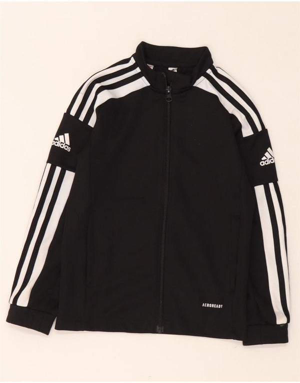 Adidas Boys Aeroready Graphic Tracksuit Top Jacket 7-8 Years Black