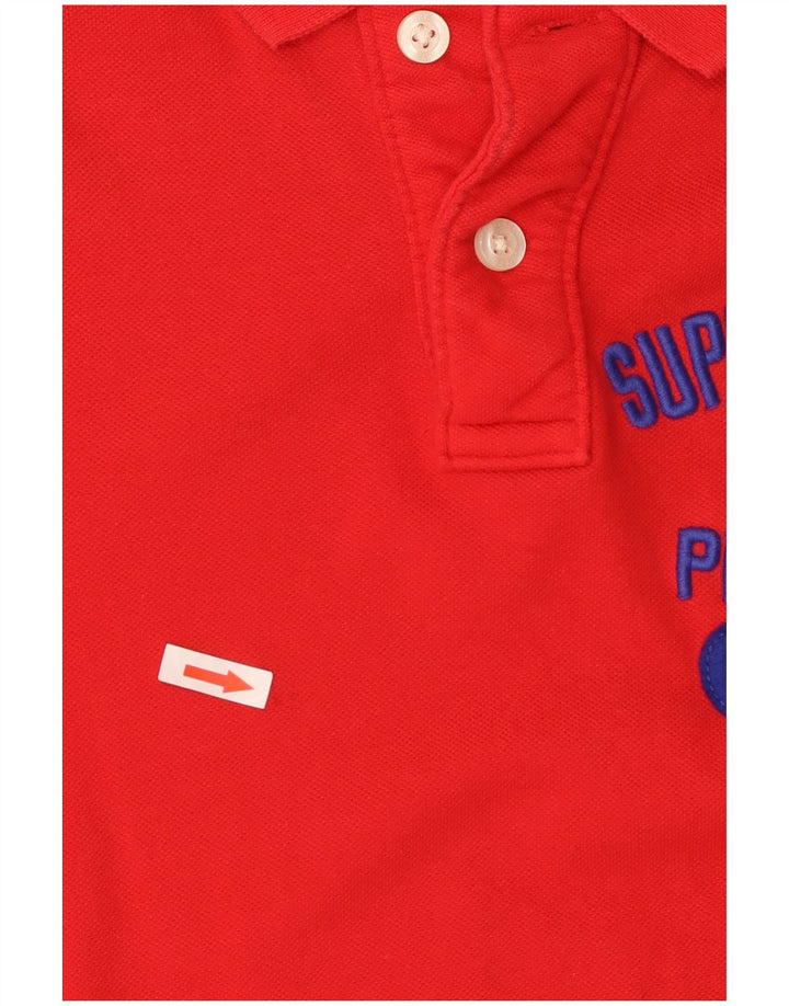 Superdry Mens Graphic Polo Shirt Small Red Cotton