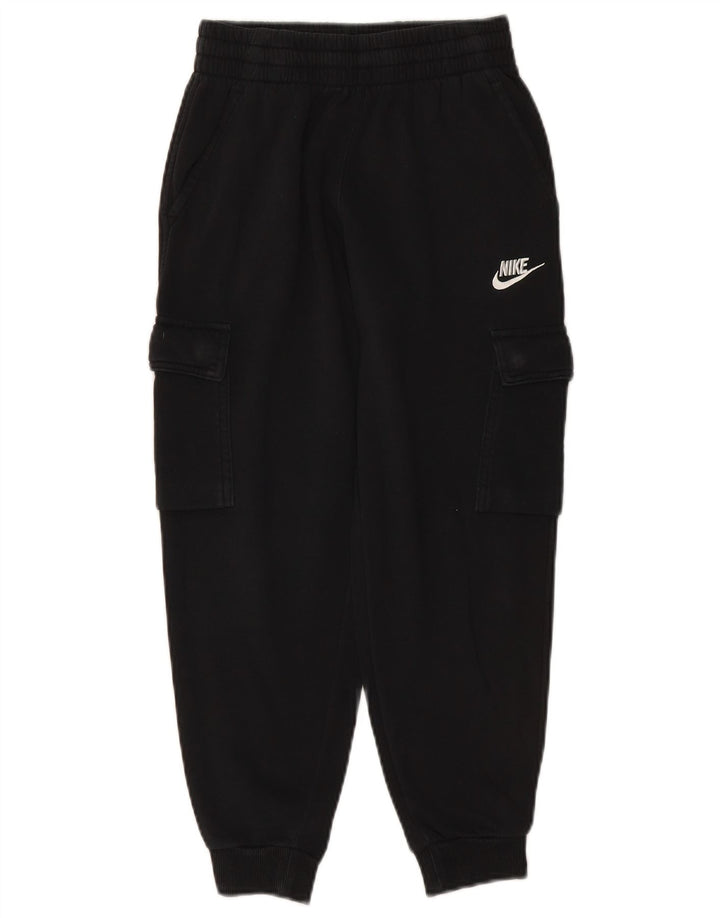 NIKE Boys Cargo Tracksuit Trousers Joggers 10-11 Years Medium Black Cotton