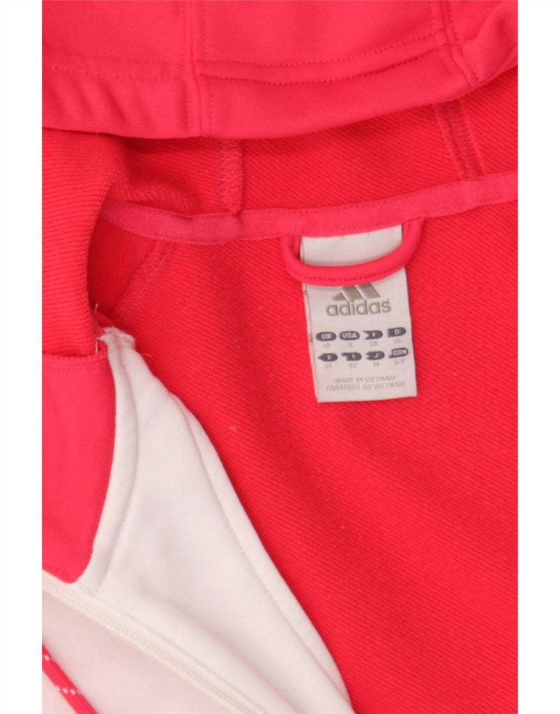 ADIDAS Womens Zip Hoodie Sweater UK 10 Small White Colourblock Polyester Vintage Adidas and Second-Hand Adidas from Messina Hembry 