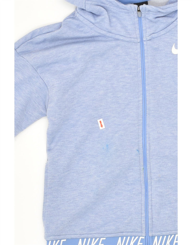 NIKE Boys Zip Hoodie Sweater 12-13 Years Large Blue Polyester | Vintage Nike | Thrift | Second-Hand Nike | Used Clothing | Messina Hembry 