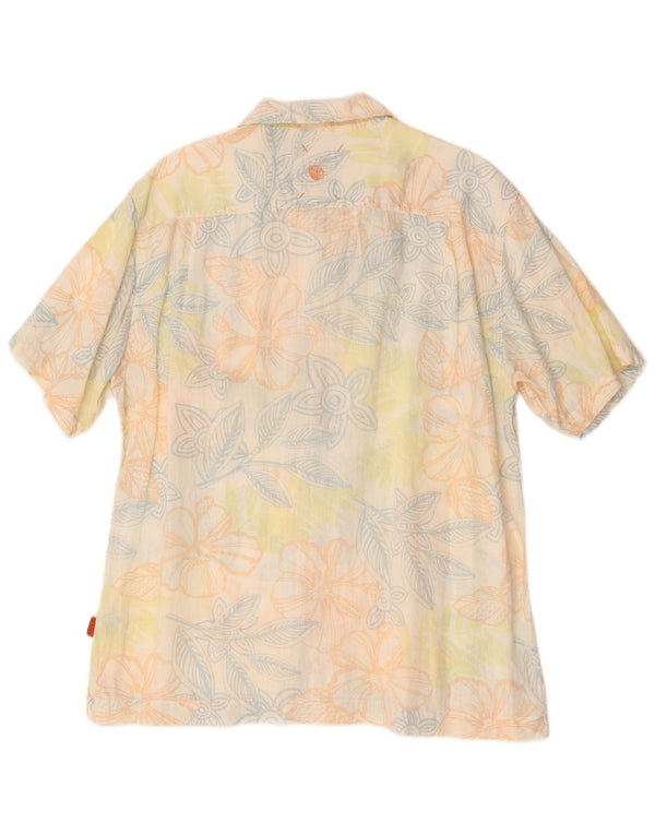 Fat Face Mens Short Sleeve Shirt Large Multicoloured Floral Linen