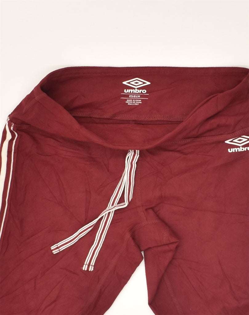 UMBRO Womens Tracksuit Trousers Joggers UK 6 XS Burgundy Polyester | Vintage Umbro | Thrift | Second-Hand Umbro | Used Clothing | Messina Hembry 