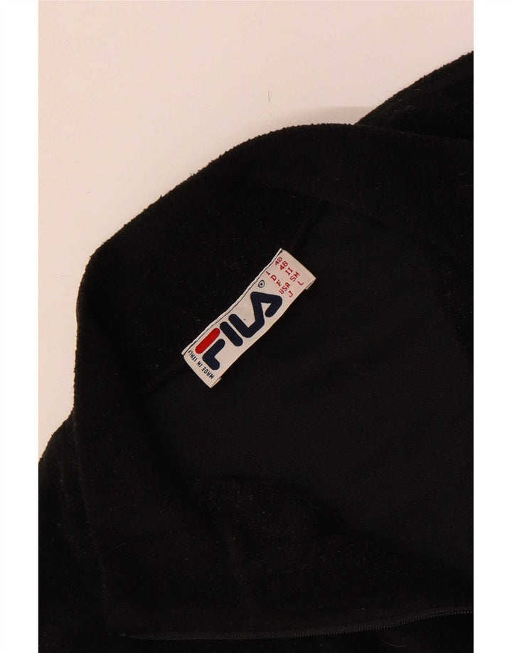 Fila Mens Zip Neck Fleece Jumper Small Black