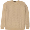 HALLHUBER Womens Crew Neck Jumper Sweater UK 14 Medium Beige Wool