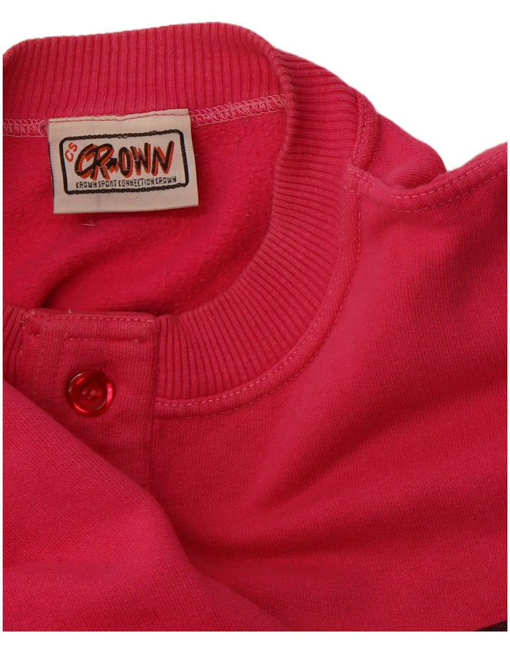 CROWN Mens Sweatshirt Jumper Medium Pink Cotton