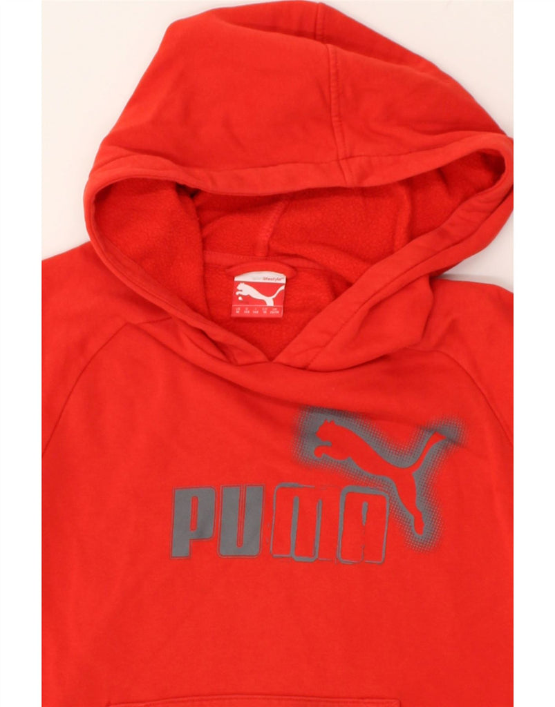 PUMA Boys Graphic Hoodie Jumper 12-13 Years Red Cotton | Vintage Puma | Thrift | Second-Hand Puma | Used Clothing | Messina Hembry 