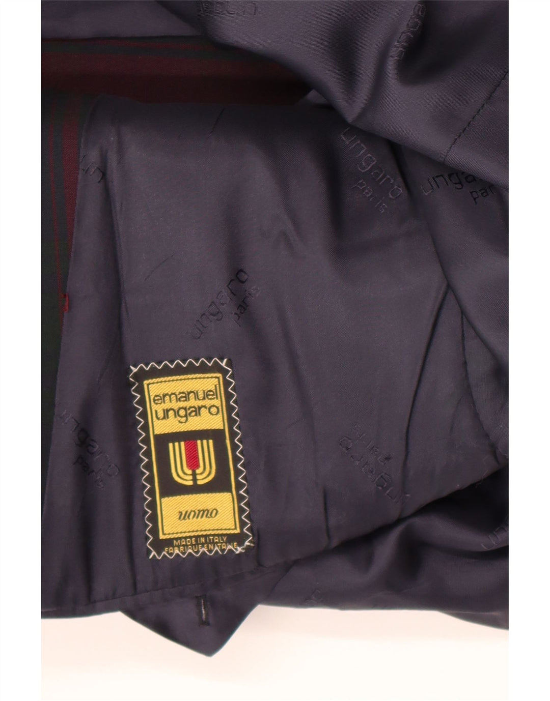 Emanuel Ungaro Mens 2 Button Blazer Jacket UK 38 Medium Burgundy Check