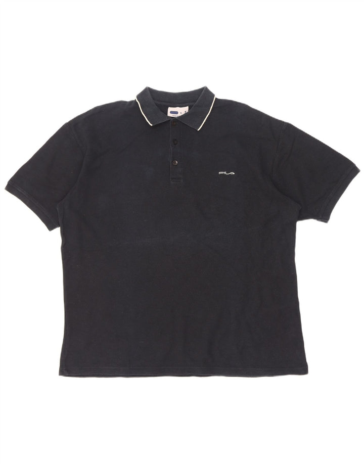 Fila Mens Polo Shirt XL Black Cotton
