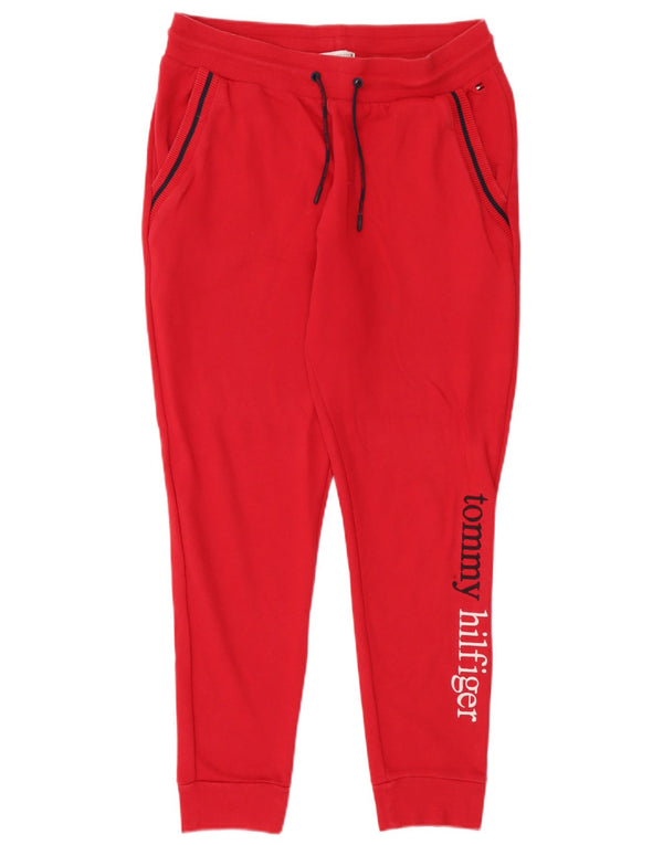 Tommy Hilfiger Mens Graphic Tracksuit Trousers Joggers Large Red Cotton
