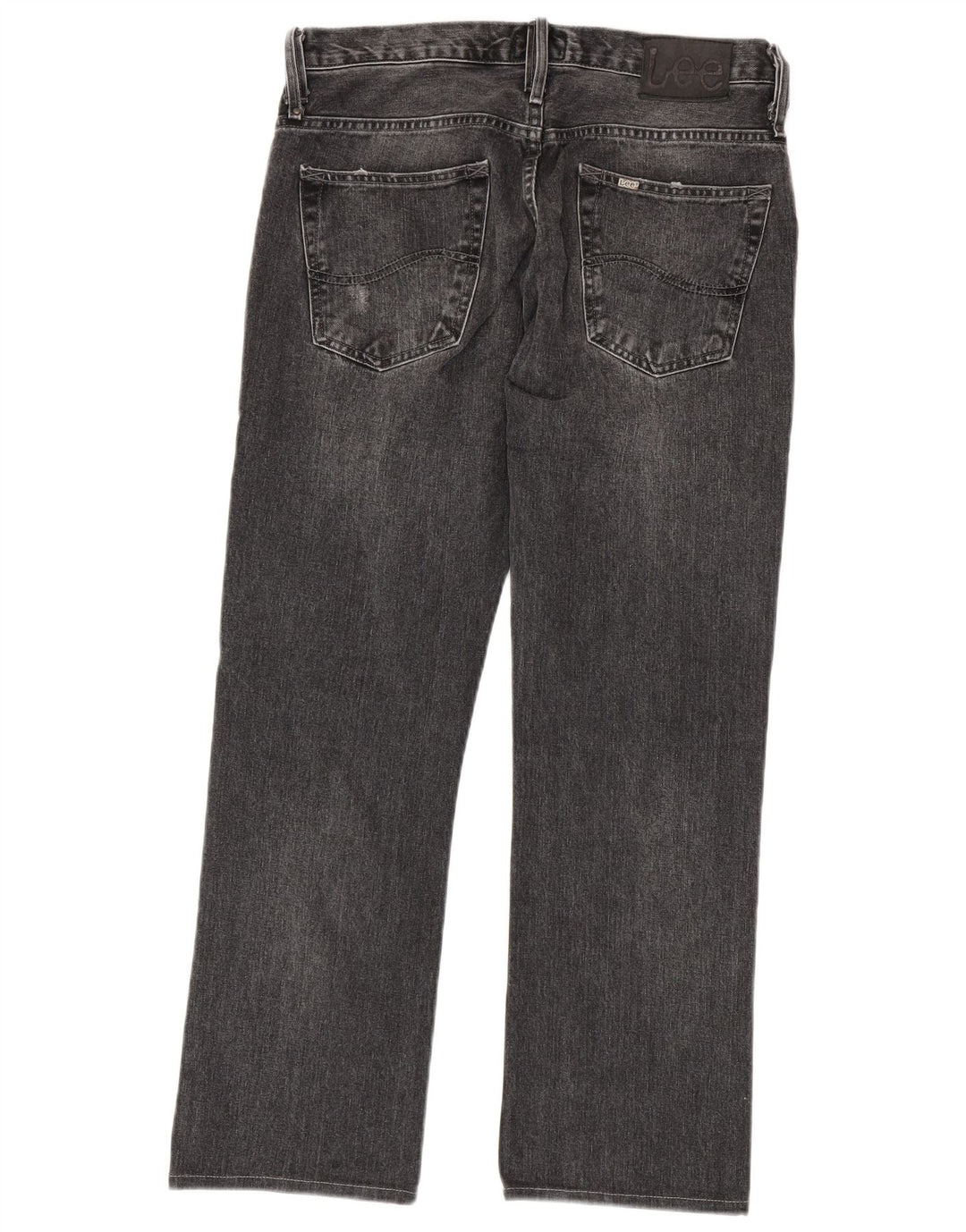 LEE Mens Knox Distressed Straight Jeans W32 L29 Grey Cotton